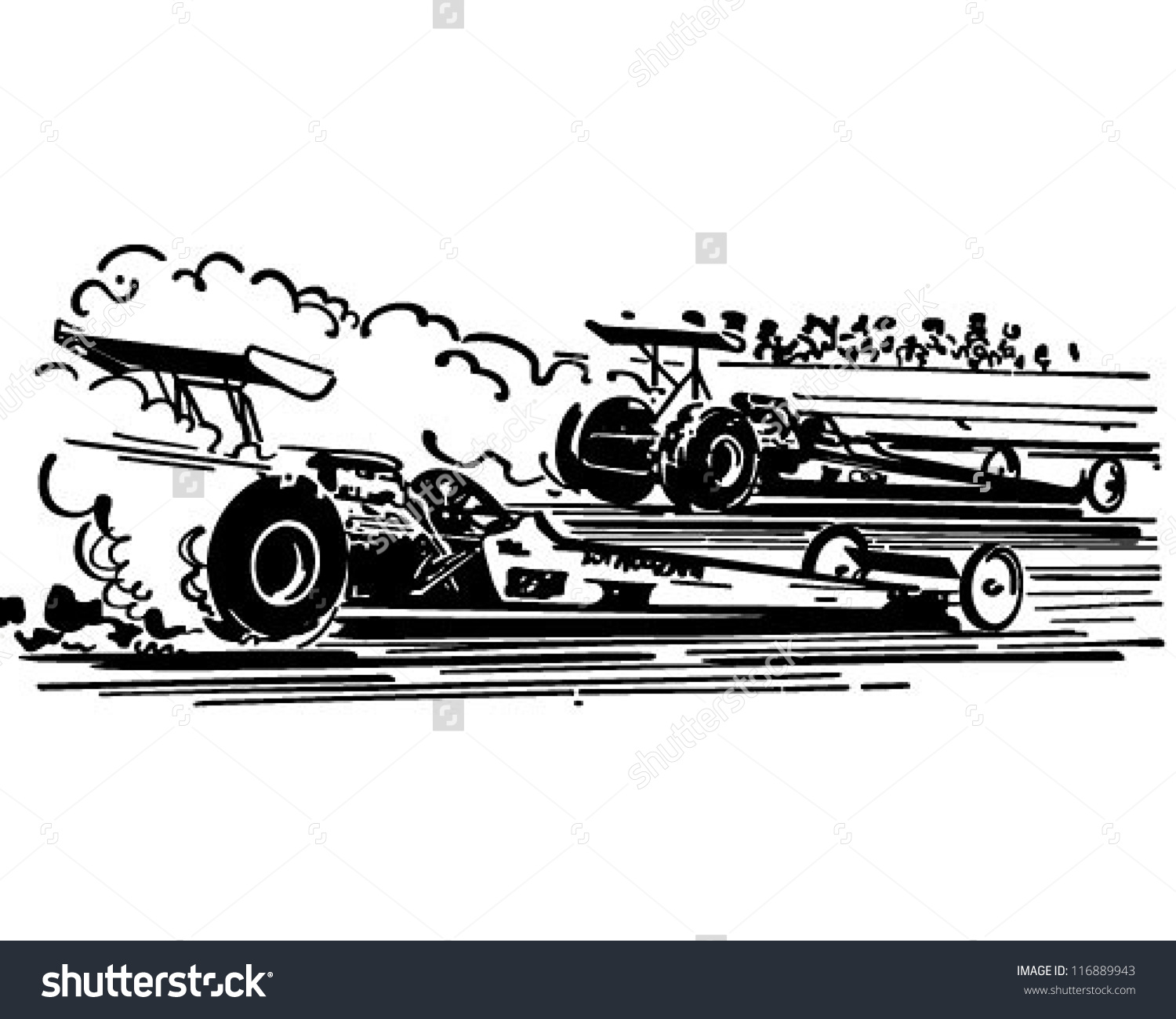 Drag Racing - Retro Clipart Illustration-Drag Racing - Retro Clipart Illustration-10