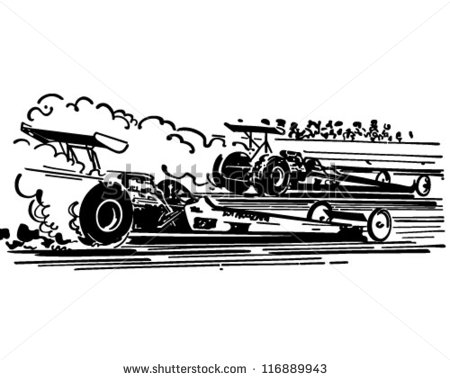 Drag Racing Retro Clipart Illustration S-Drag Racing Retro Clipart Illustration Stock Vector-11