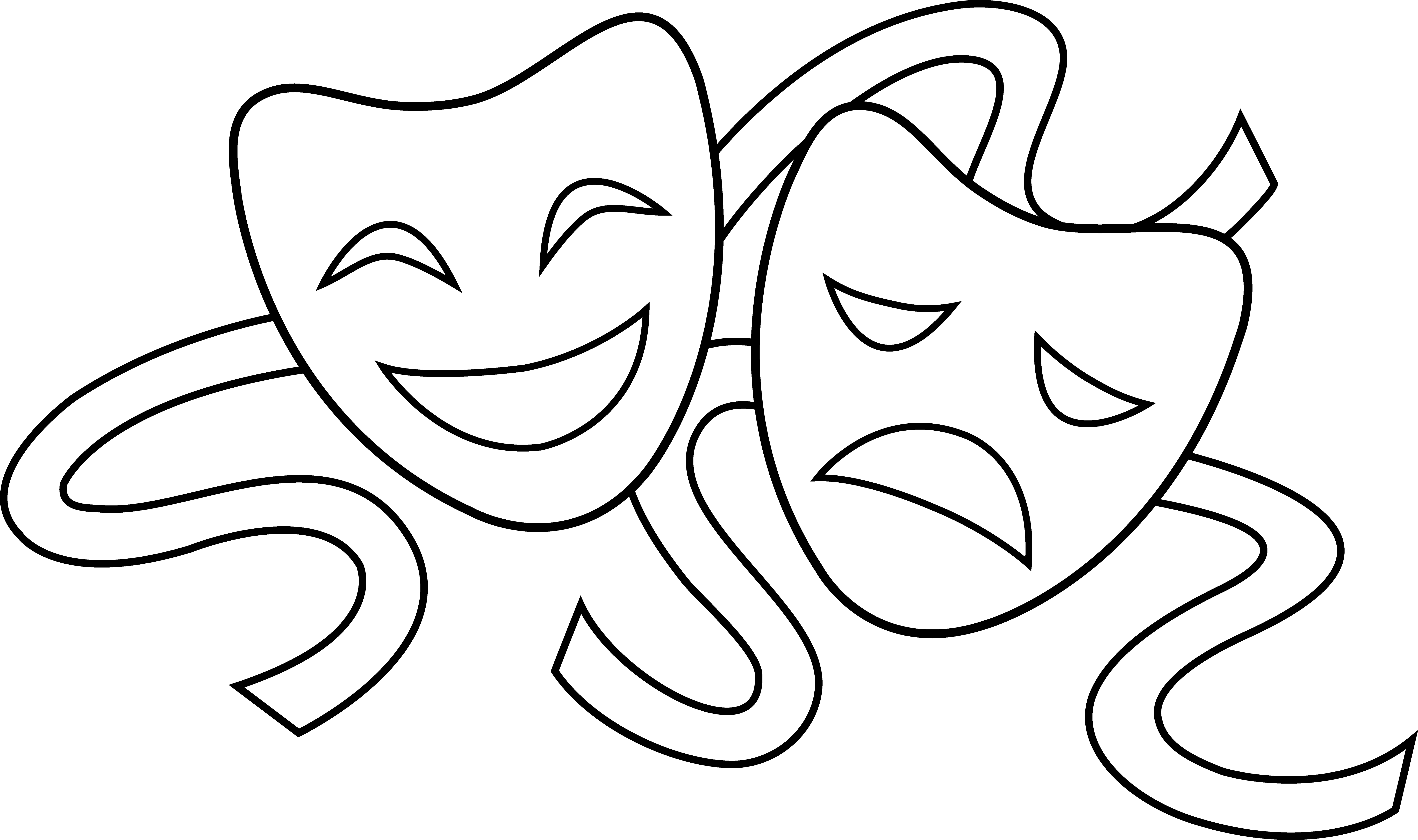 ... Drama Masks Drawings Clipart ...-... drama masks drawings clipart ...-7