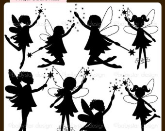 Fairy Silhouettes Digital Clipart I Nsta-Fairy Silhouettes Digital Clipart I Nstant Download-10
