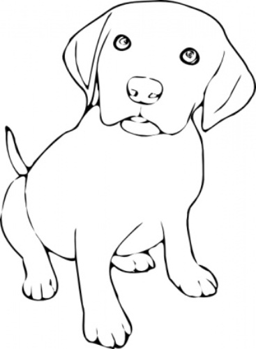 Clipart Black And White Dog C