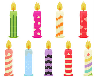 Fun Birthday Candles Digital Clip Art Fo-Fun Birthday Candles Digital Clip Art for Scrapbooking Card Making Cupcake Toppers Paper Crafts-9