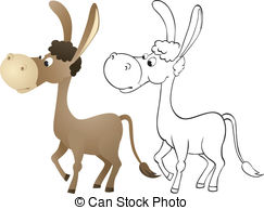 ... Fun Cartoon Donkey. Outline And Colo-... Fun cartoon donkey. Outline and color-4