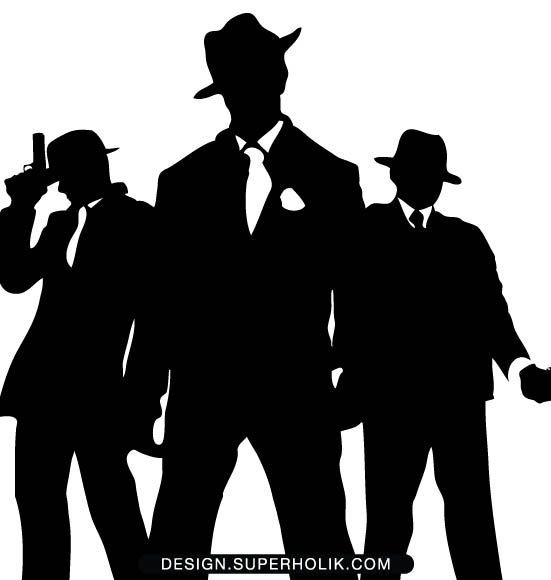 Gangsters Silhouette Clipart-Gangsters Silhouette Clipart-7