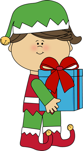 Girl Christmas Elf With Gift-Girl Christmas Elf with Gift-18