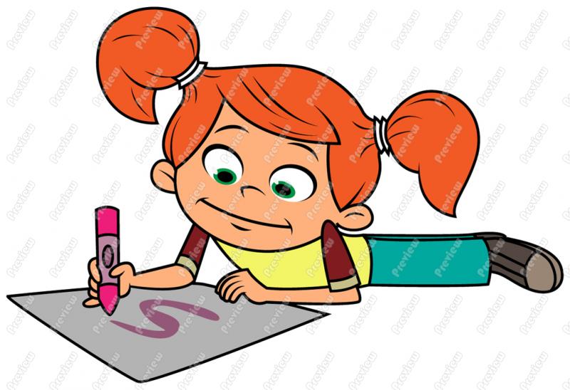 Girl Drawing Clipart #1-Girl Drawing Clipart #1-13