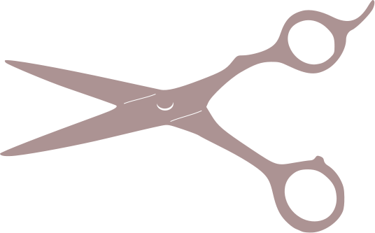 Pink hair scissors and comb .