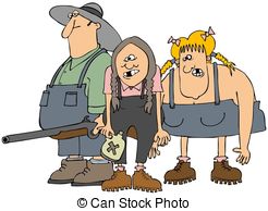 ... Hillbillys - This Illustration Depic-... Hillbillys - This illustration depicts a hillbilly man and.-13