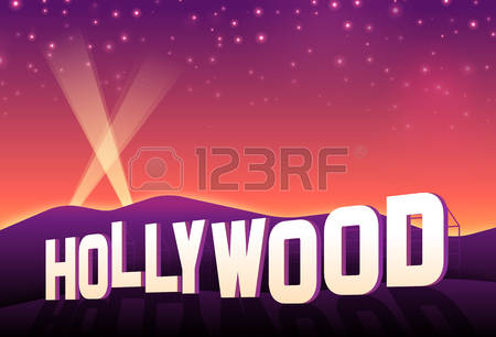 Hollywood Hills Iconic Hollywood Movie S-Hollywood hills iconic hollywood movie sign at sunset. Illustration-4