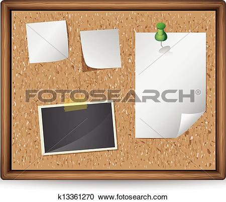 Illustration Of Bulletin Board With Blan-illustration of bulletin board with blank notes and photos-13