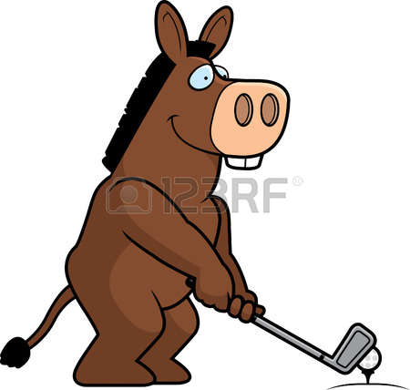 Jackass: A Cartoon Illustration Of A Lio-jackass: A cartoon illustration of a lion playing golf.-9