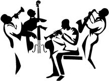 Jazz Clipart Jazz Quartet Stylized Music-Jazz Clipart Jazz Quartet Stylized Musicians Silhouettes Upright Bass-15