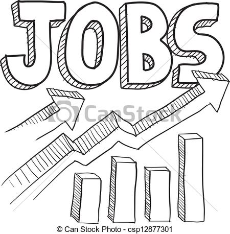 ... Jobs Increasing Sketch - Doodle Styl-... Jobs increasing sketch - Doodle style jobs or employment.-17