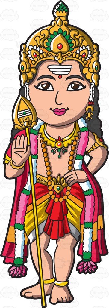 The Hindu God Murugan Cartoon Clipart - -The Hindu God Murugan Cartoon Clipart - Vector Toons-20
