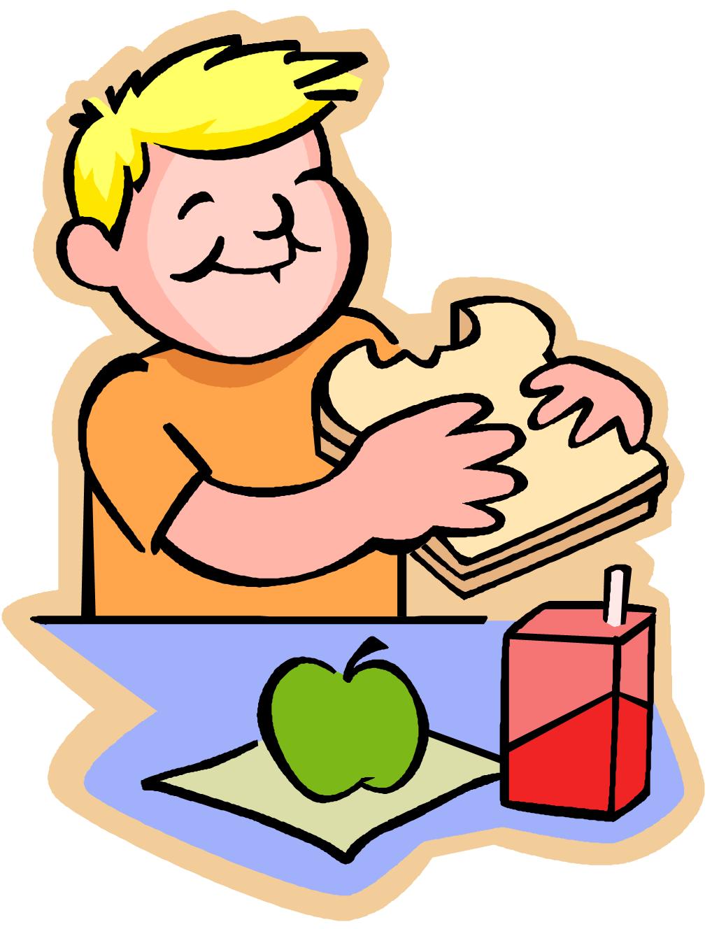 kids eating snack clipart