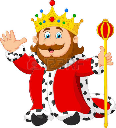 King Crown: Cartoon King Holding A Golde-king crown: Cartoon king holding a golden scepter-18