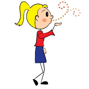 Blowing A Kiss Clipart Image: Stick Figu-Blowing A Kiss Clipart Image: Stick Figure Blowing Kisses-1