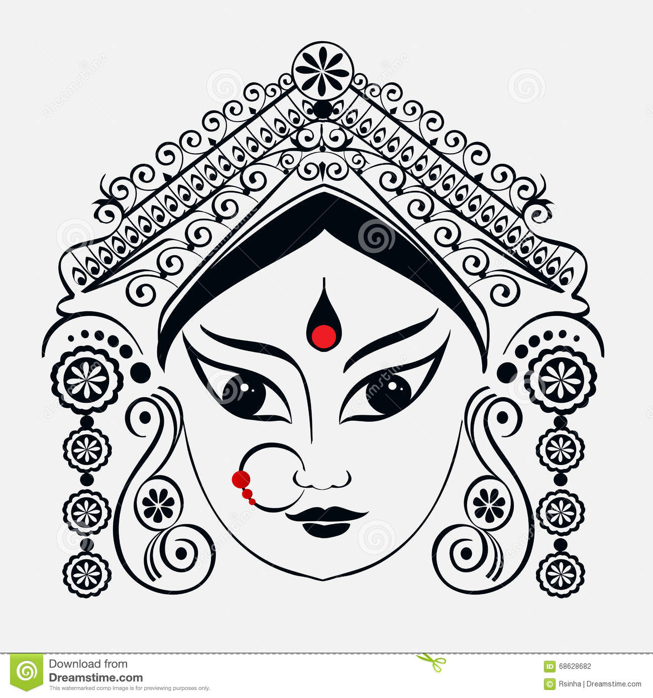 Durga, Saraswati, Lakshmi In Hand Drawn -Durga, Saraswati, Lakshmi in hand drawn style Stock-3