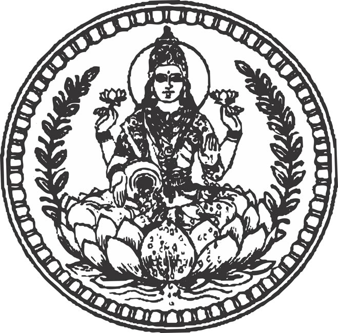 Gold Coin Lakshmi Munivar Indian God Vec-Gold coin lakshmi munivar indian god vector clipart-9