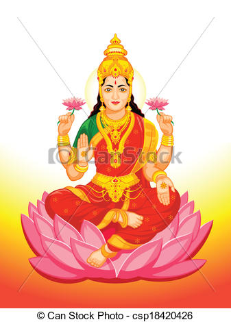 Indian Goddess Lakshmi Vector-Indian Goddess Lakshmi Vector-12