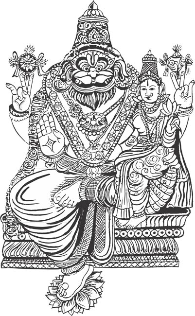Lakshmi Narasimar Indian God Vector Clip-Lakshmi narasimar indian god vector clipart-16