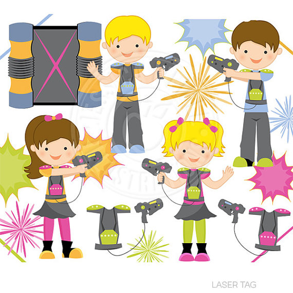 Laser Tag Cute Digital Clipart - Commerc-Laser Tag Cute Digital Clipart - Commercial Use OK - Laser Tag Clipart, Laser Blast-7