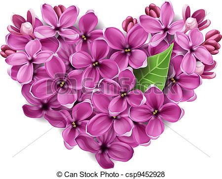 Heart From Flowers Of A Lilac - Csp94529-Heart from flowers of a lilac - csp9452928-7