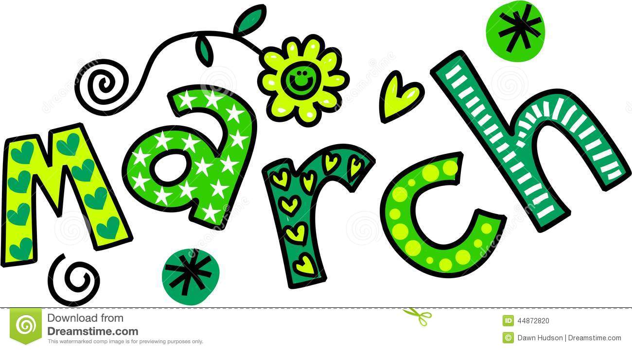 March clipart words free clip