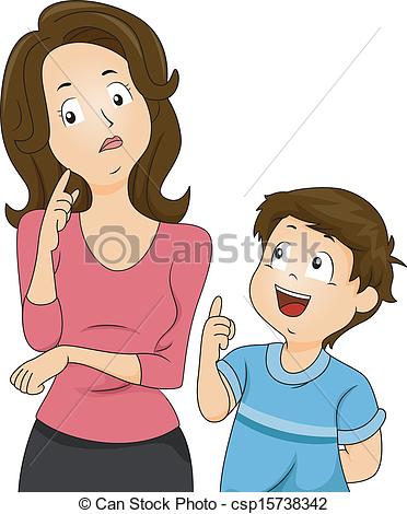 ... Mom And Son Questions - Illustration-... Mom and Son Questions - Illustration of a Confused Mom.-7