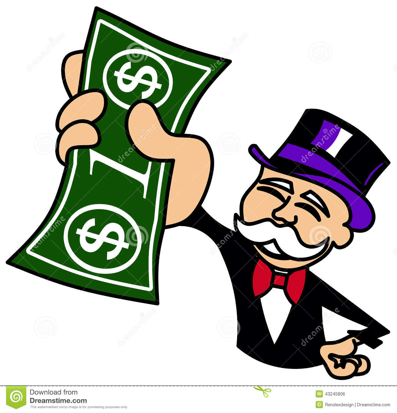 Monopoly Guy Holding One Dollar Bill Roy-Monopoly Guy holding one dollar bill Royalty Free Stock Image-16