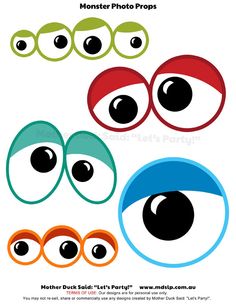 Monster Eyes Printable Photo Props - For-Monster Eyes Printable Photo Props - for Photo Booth Fun. $3.00, via Etsy.-15