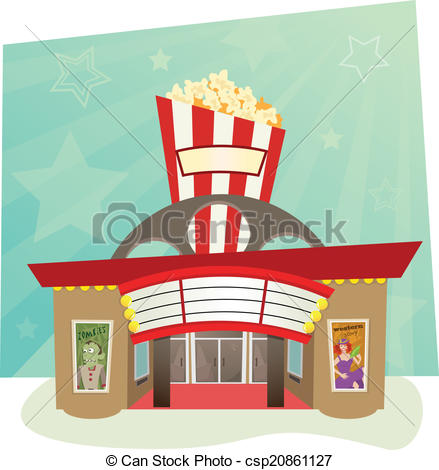 ... Movie Theater - Stylized Movie Theat-... Movie Theater - stylized movie theater with stars in the.-16