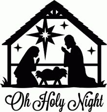 Nativity Scene U0026quot;Oh Holy Nightu0-Nativity Scene u0026quot;Oh Holy Nightu0026quot; Black Vinyl Decal for Glass Block-18
