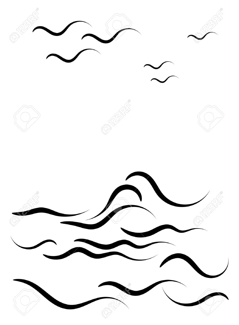 Ocean Clipart Black And White. Beautiful-Ocean Clipart Black And White. Beautiful black silhouette of .-12