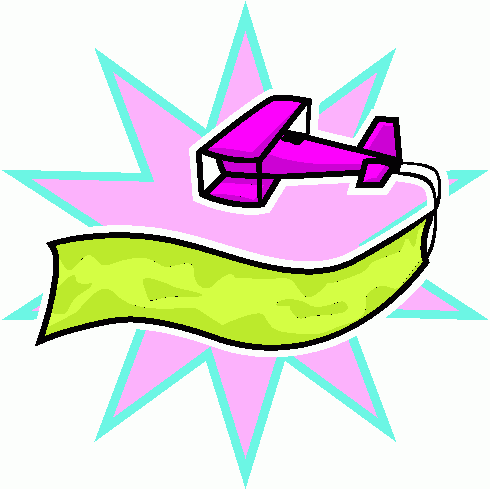 Airplane with Banner Clipart 