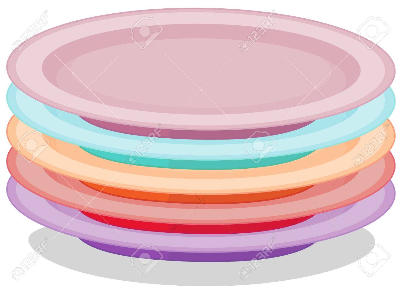 Illustration Of A Stack Of Plates Stock -Illustration of a stack of plates Stock Vector - 30600886-4