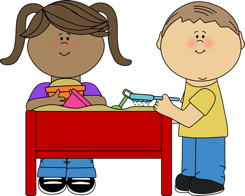 Playing At A Sand Table Clip Art Image K-Playing At A Sand Table Clip Art Image Kids Playing At A Sand Table-3