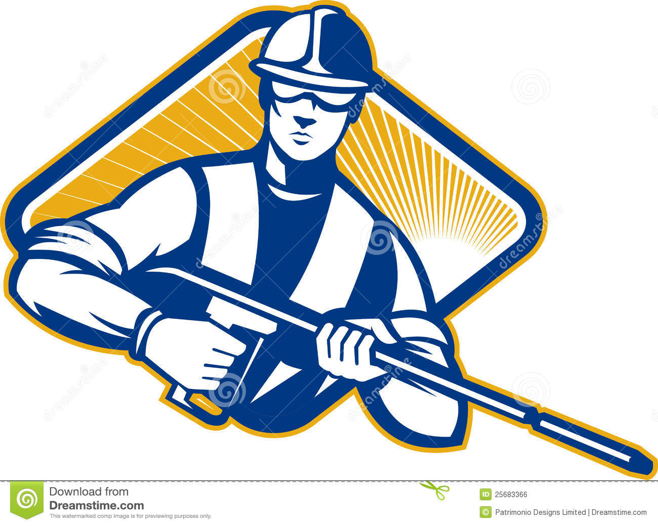 Power Washing Pressure Water Blaster Wor-Power Washing Pressure Water Blaster Worker Royalty Free Stock Image-6