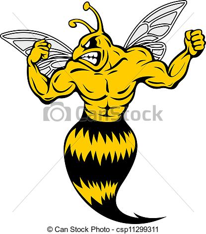... Powerful And Danger Yellow Jacket In-... Powerful and danger yellow jacket in mascot style-4