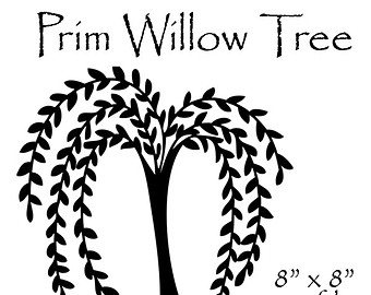 Prim Willow Tree Clipart, Primitive Will-Prim Willow Tree Clipart, Primitive Willow Tree, Prim Clipart, Prim Graphics, Primitive Art, Silhouette, Willow Tree Silhouette, Willow Tree-3