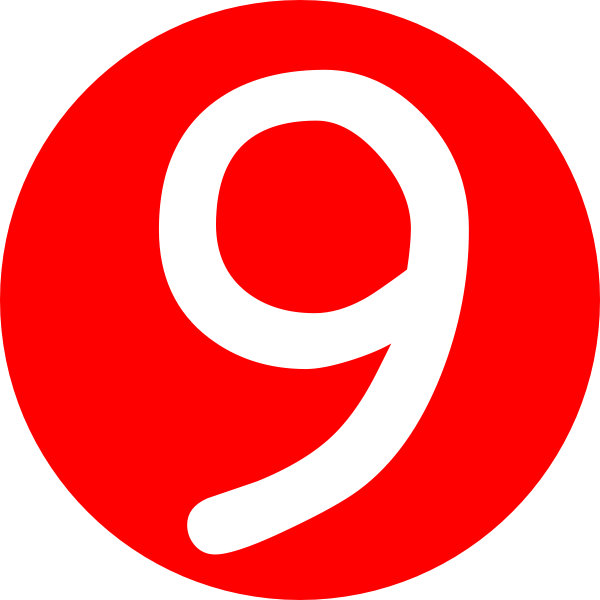 Red Roundedwith Number 9 Clip Art At Clk-Red Roundedwith Number 9 Clip Art At Clker Com Vector Clip Art-17