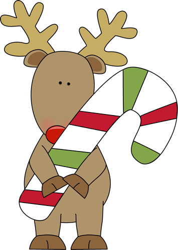 Reindeer Holding A Candy Cane Clip Art --Reindeer Holding a Candy Cane Clip Art - Reindeer Holding a Candy-16