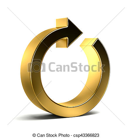 Redo, Cycle, Restart, Loop Concepts. 3d -Redo, Cycle, Restart, Loop Concepts. 3d Golden Rendering Illustration-5
