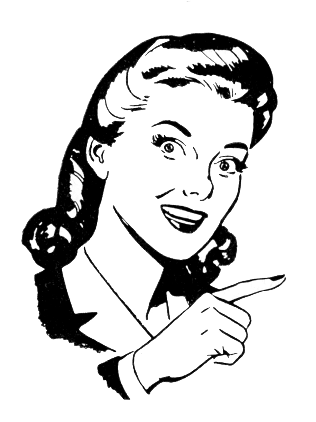 Retro Clip Art U2013 Quirky Women-Retro Clip Art u2013 Quirky Women-12