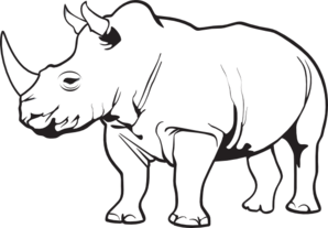 Rhino Clipart Black And White-rhino clipart black and white-6