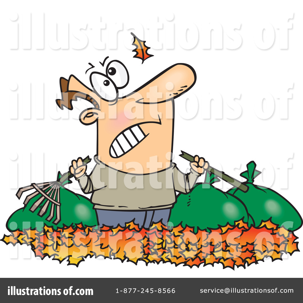 Royalty-Free (RF) Raking Leaves Clipart -Royalty-Free (RF) Raking Leaves Clipart Illustration by Ron Leishman - Stock Sample-18