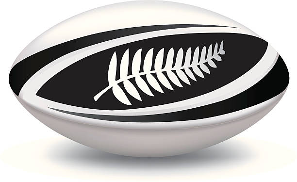 All Blacks Rugby Ball Vector Art Illustr-All Blacks Rugby Ball vector art illustration-2