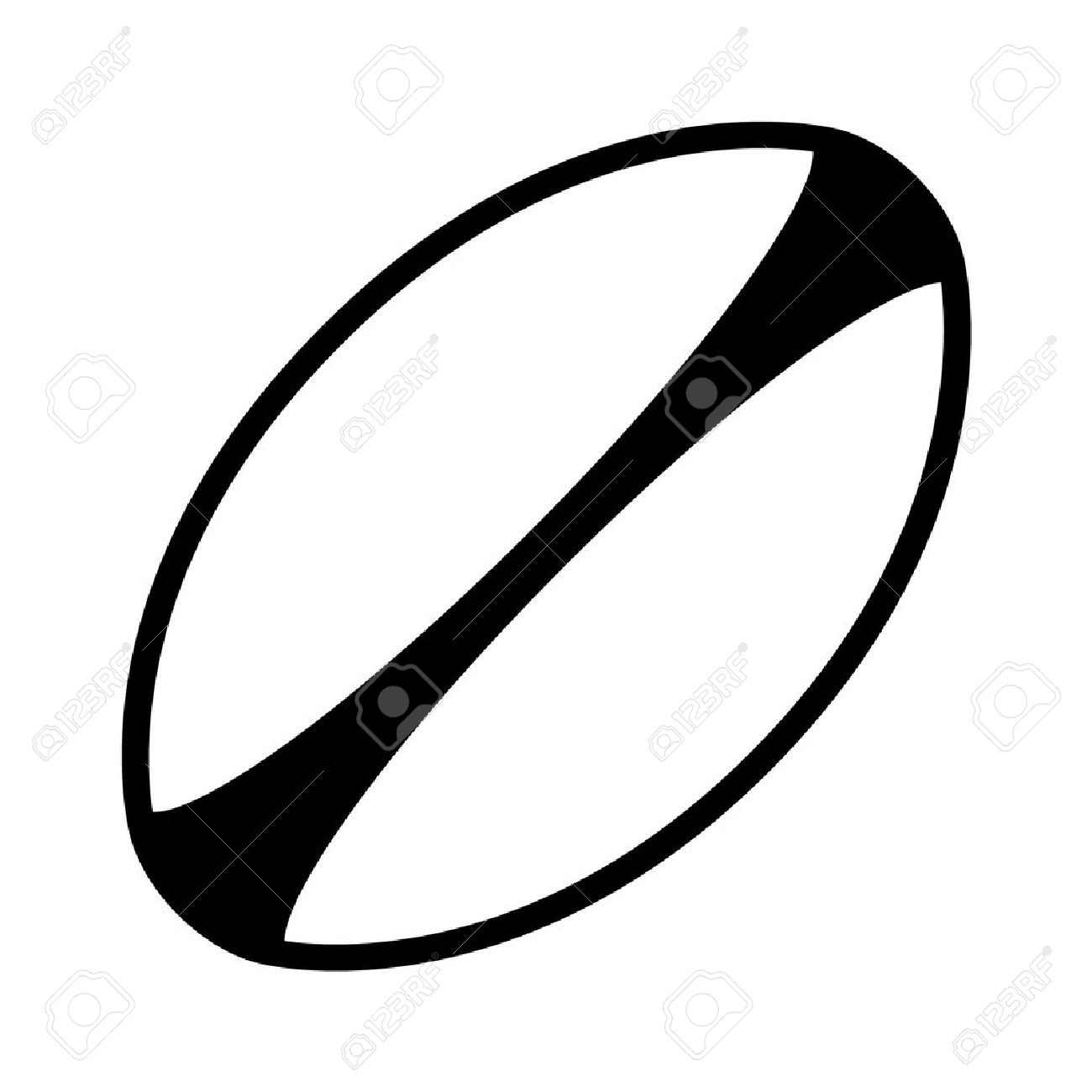 Vector - White Rugby Ball With Stripes L-Vector - White rugby ball with stripes line art icon-20
