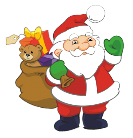 Santa Claus Clipart In Chimney At Night,-Santa Claus clipart in chimney at night, Funny Santa with sack with presents-9