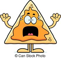 ... Scared Cartoon Nachos - A Cartoon Il-... Scared Cartoon Nachos - A cartoon illustration of a nacho.-16